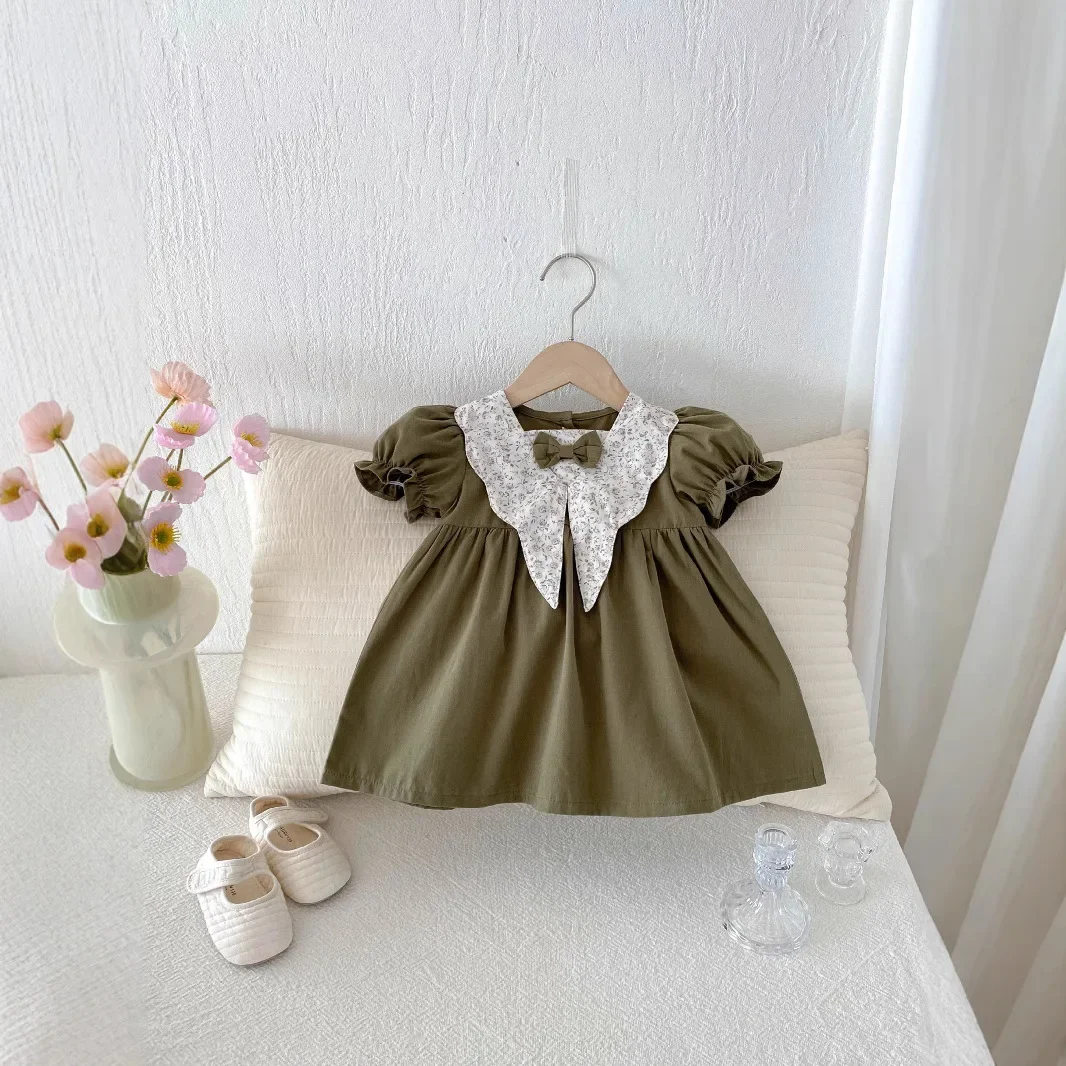 Girls' Summer Style College Style Children Summer Super Western-style Dress Children's Baby Floral Doll Collar Princess Dress - Image 3