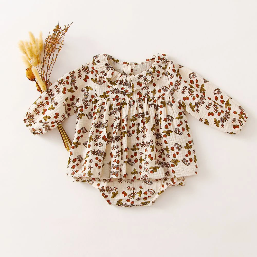 Spring Autumn Baby Girl Dress Floral Cotton Girls Dress Toddler Baby Girl Clothing - Image 4