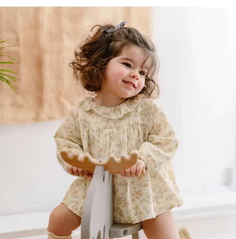 Spring Autumn Baby Girl Dress Floral Cotton Girls Dress Toddler Baby Girl Clothing - Image 3