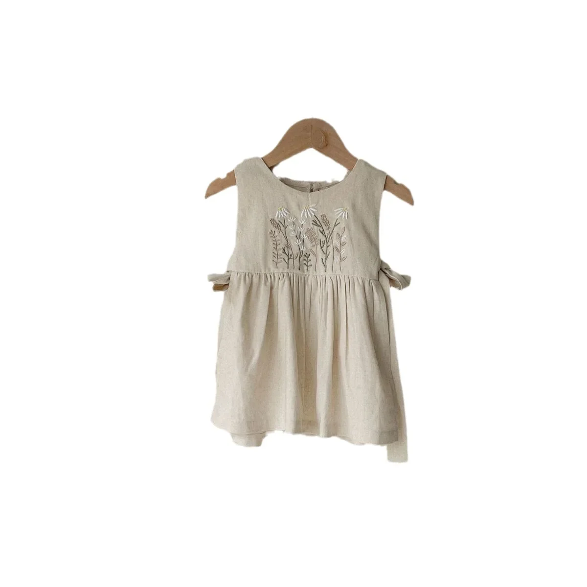 7618-1 Girl Baby Dress Autumn New Flowers Embroidered Girl's Dress Butterfly Strap Apron Sleeveless Suspender Dress - Image 5