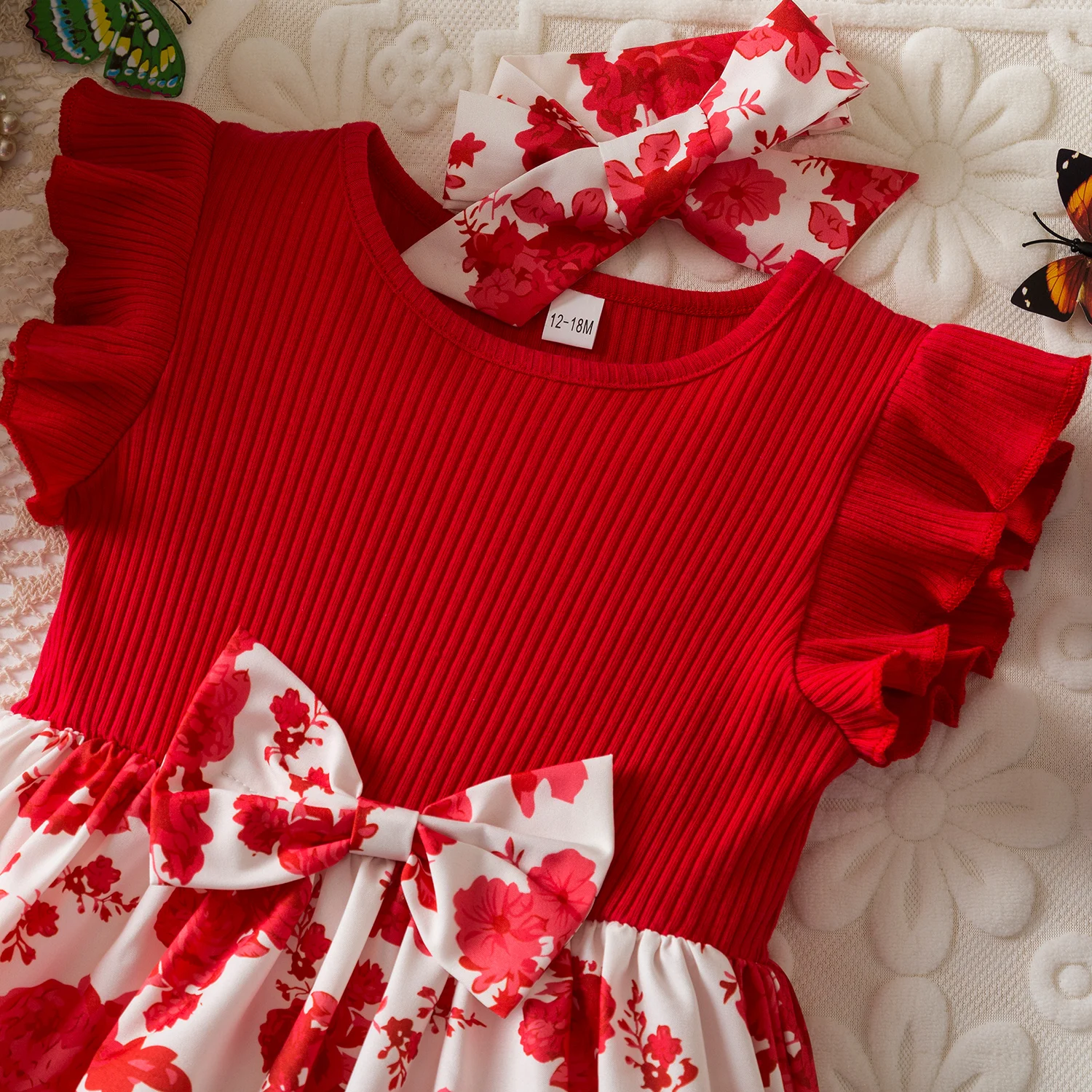 Kids Birthday Dresses for Girls 0 to 3 Years Flower Elegant Vintage Baby Girl Princess Dresses Toddler Kids Wedding Party Dress - Image 4