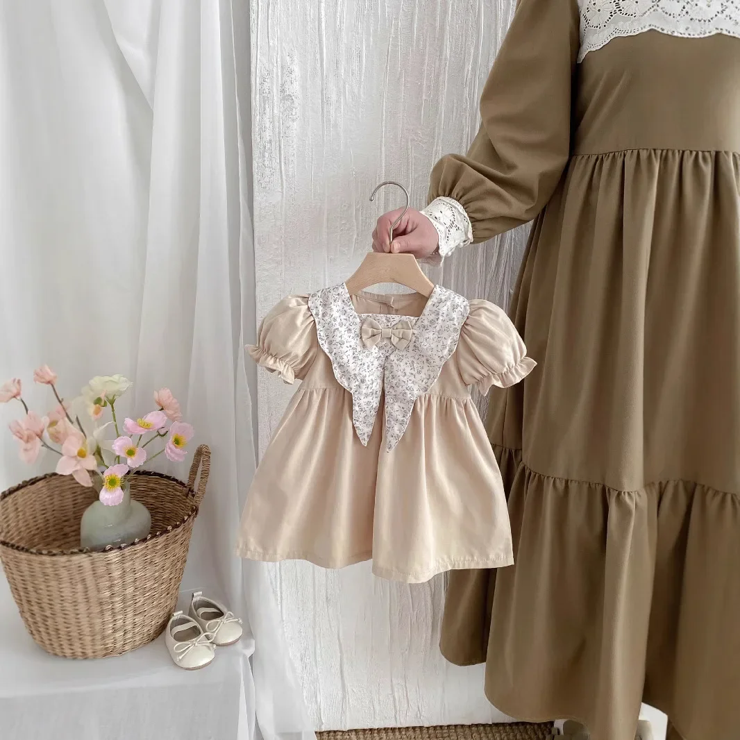 Girls' Summer Style College Style Children Summer Super Western-style Dress Children's Baby Floral Doll Collar Princess Dress - Image 4