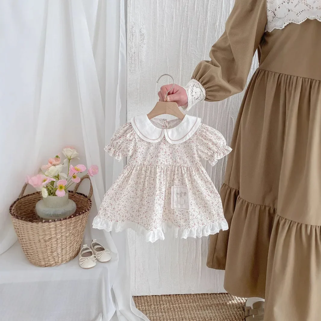 Girls' Dress Summer Dress 2025 New Stylish Children's Floral Princess Dress Baby Baby One Year Old Dress Summer - Image 4