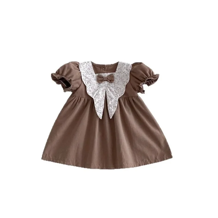 Girls' Summer Style College Style Children Summer Super Western-style Dress Children's Baby Floral Doll Collar Princess Dress - Image 5